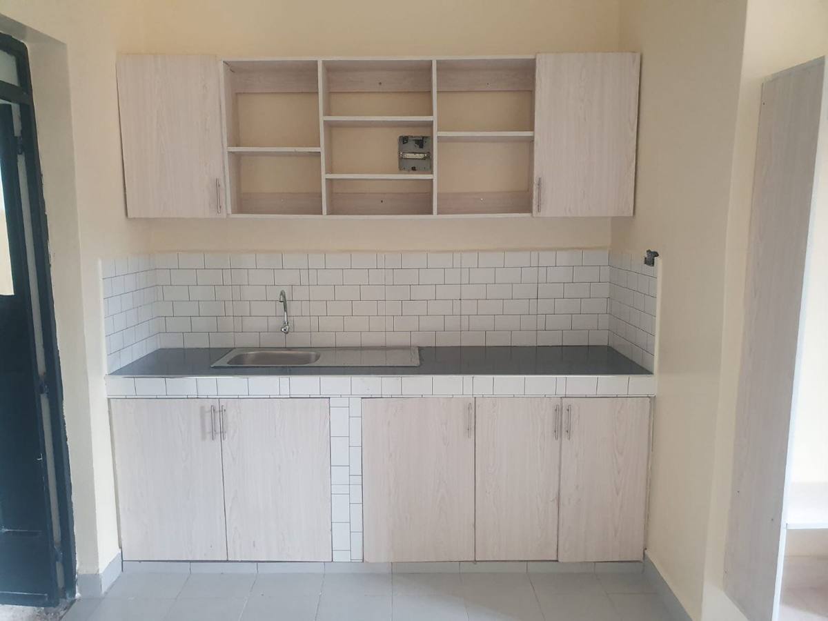 Studio apartment kitchen and living space at The Wave
